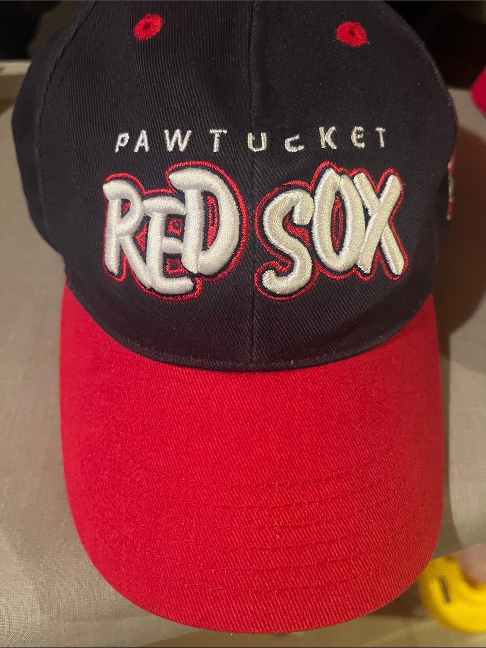 Retired Youth Pawtucket Red Sox Embroidered Baseball Cap - Black & Red